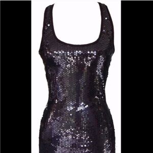 💕 Grass Collection Women’s Size Small Black Sequins Tank Top